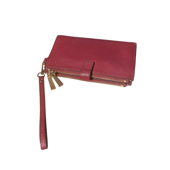 Michael Kors Red Leather Wristlet - Picture 3 of 4